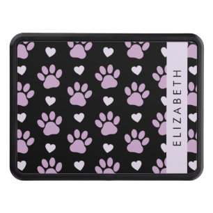 Pattern Of Paws, Lilac Paws, Hearts, Your Name Hitch Cover