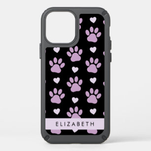 Pattern Of Paws, Lilac Paws, Hearts, Your Name Speck iPhone 12 Case