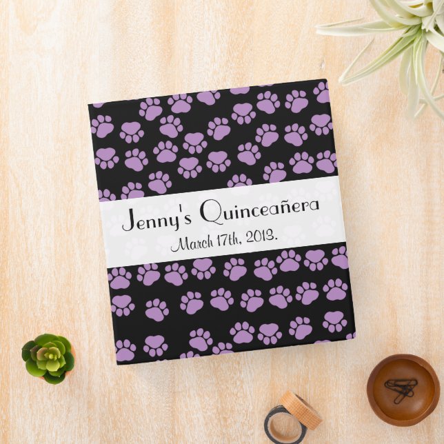 Pattern Of Paws, Lilac Paws, Quinceanera Binder (In Situ)