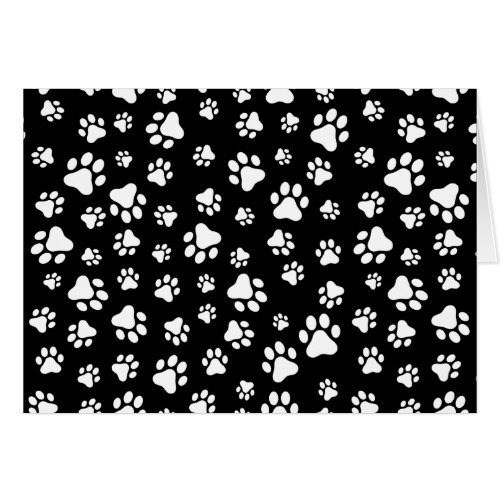 Pattern Of Paws Paw Prints Black and White