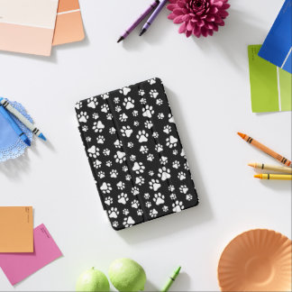 Pattern Of Paws, Paw Prints, Black and White iPad Mini Cover
