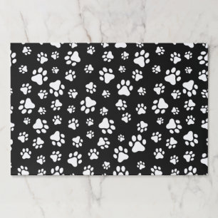Pattern Of Paws, Paw Prints, Black and White Paper Pad