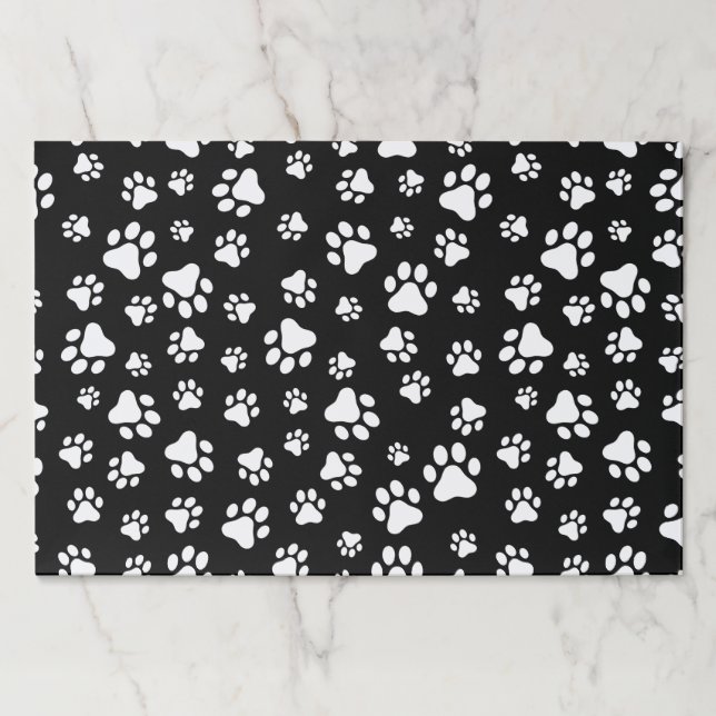 Pattern Of Paws, Paw Prints, Black and White Paper Pad (Front)