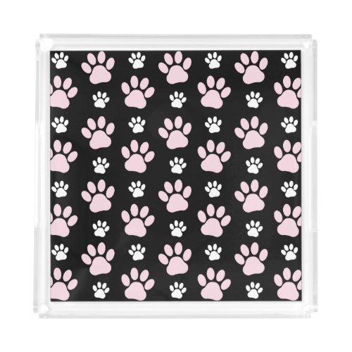 Pattern Of Paws Pink Paws Dog Paws Animal Paws Acrylic Tray