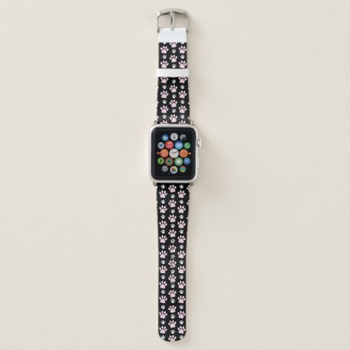 Pattern Of Paws Pink Paws Dog Paws Animal Paws Apple Watch Band