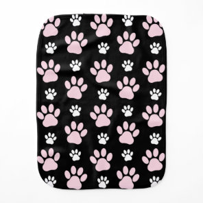 Pattern Of Paws, Pink Paws, Dog Paws, Animal Paws Baby Burp Cloth