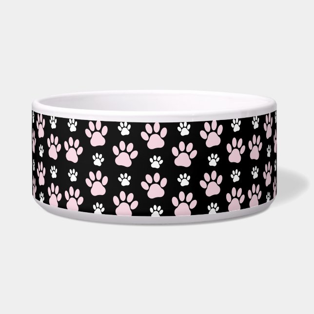 Pattern Of Paws, Pink Paws, Dog Paws, Animal Paws Bowl (Front)