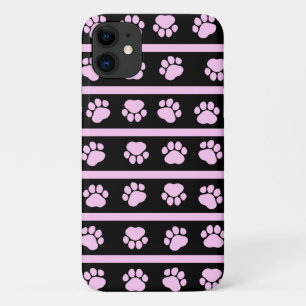 Pattern Of Paws, Pink Paws, Dog Paws, Animal Paws iPhone 11 Case
