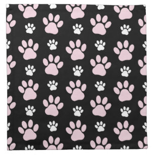 Pattern Of Paws, Pink Paws, Dog Paws, Animal Paws Cloth Napkin