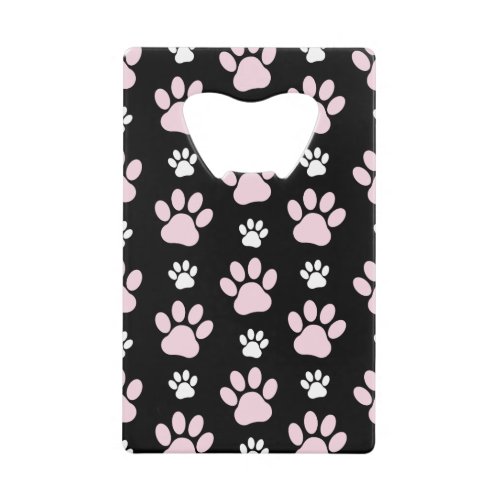 Pattern Of Paws Pink Paws Dog Paws Animal Paws Credit Card Bottle Opener