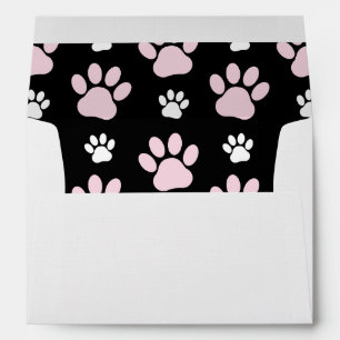 Pattern Of Paws, Pink Paws, Dog Paws, Animal Paws Envelope