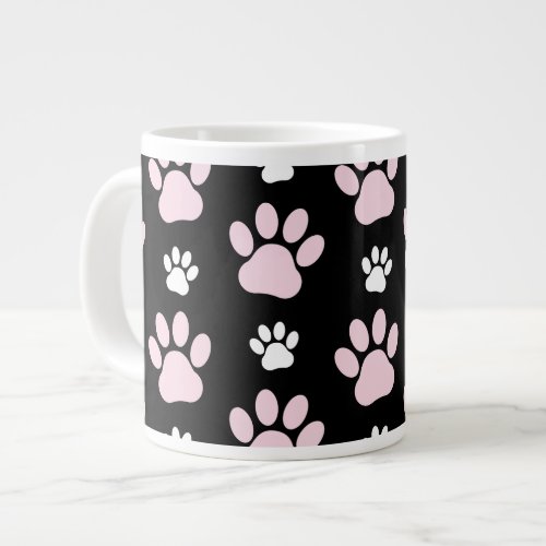Pattern Of Paws Pink Paws Dog Paws Animal Paws Giant Coffee Mug