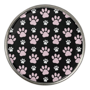 Pattern Of Paws, Pink Paws, Dog Paws, Animal Paws Golf Ball Marker