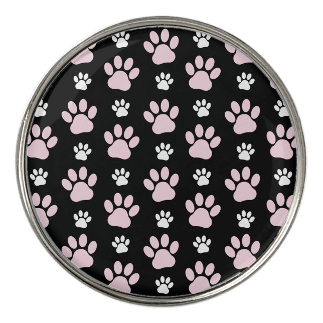 Pattern Of Paws, Pink Paws, Dog Paws, Animal Paws Golf Ball Marker (Front)