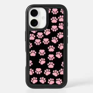 Pattern Of Paws, Pink Paws, Dog Paws, Animal Paws iPhone 16 Case