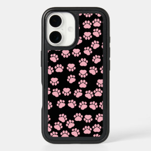 Pattern Of Paws, Pink Paws, Dog Paws, Animal Paws iPhone 16 Case