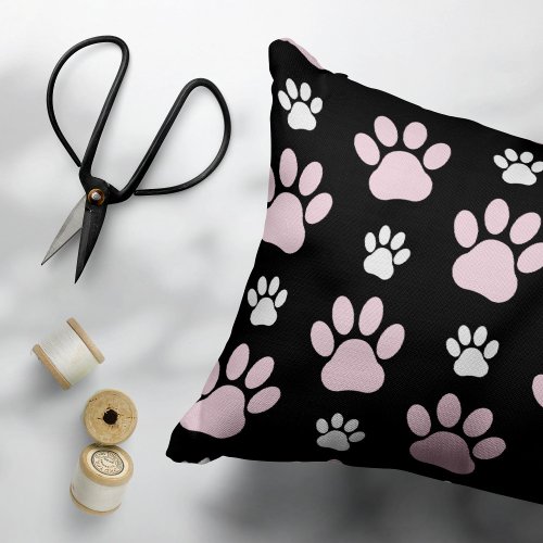 Pattern Of Paws Pink Paws Dog Paws Animal Paws Pillow Case