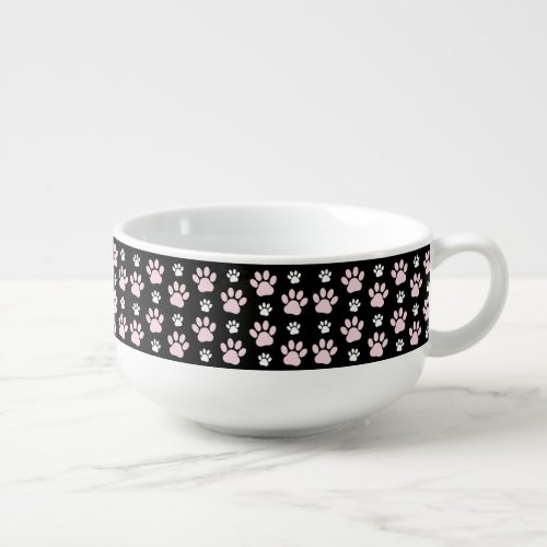 Pattern Of Paws Pink Paws Dog Paws Animal Paws Soup Mug