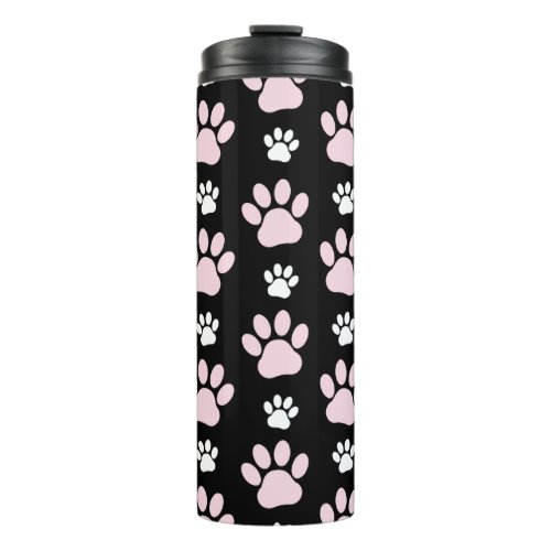 Pattern Of Paws Pink Paws Dog Paws Animal Paws Thermal Tumbler