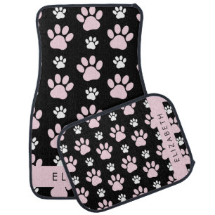 Pattern Of Paws, Pink Paws, Dog Paws, Your Name Car Floor Mat