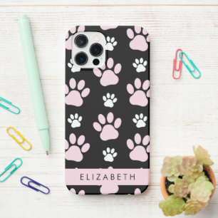 Pattern Of Paws, Pink Paws, Dog Paws, Your Name iPhone 12 Pro Case