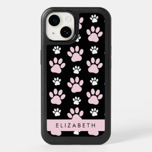 Pattern Of Paws, Pink Paws, Dog Paws, Your Name OtterBox iPhone 14 Case