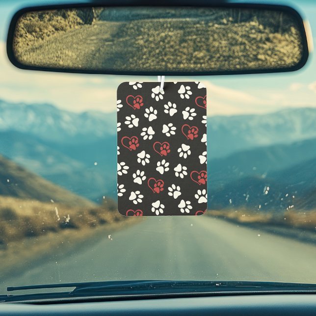 Pattern Of Paws, White Paws, Red Paws, Hearts Air Freshener (Creator Uploaded)