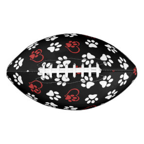 Pattern Of Paws, White Paws, Red Paws, Hearts Football
