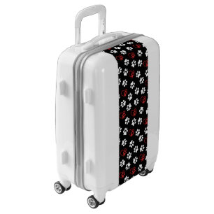 Pattern Of Paws, White Paws, Red Paws, Hearts Luggage