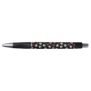 Pattern Of Paws, White Paws, Red Paws, Hearts Pen