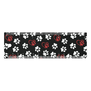 Pattern Of Paws, White Paws, Red Paws, Hearts Ruler