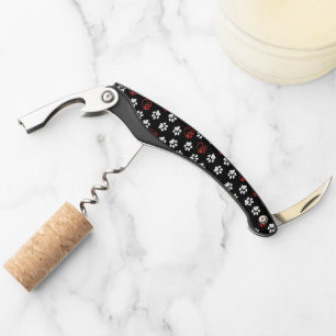 Pattern Of Paws, White Paws, Red Paws, Hearts Waiter's Corkscrew