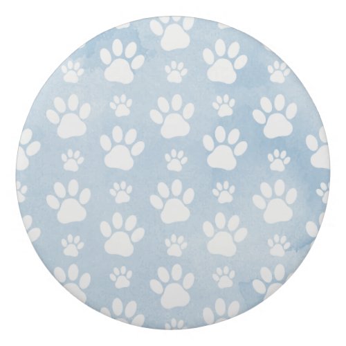 Pattern Of Paws White Paws Watercolors Blue Eraser