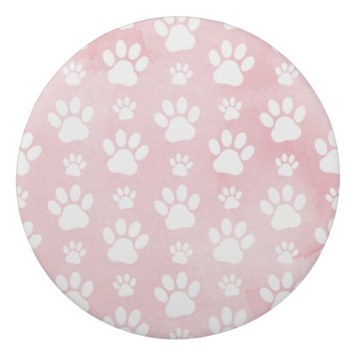 Pattern Of Paws White Paws Watercolors Pink Eraser