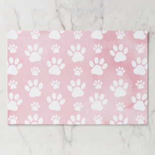 Pattern Of Paws, White Paws, Watercolors, Pink Paper Pad