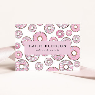 Pattern Of Pink Donuts, Cake Shop, Pastry Shop Business Card