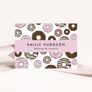 Pattern Of Pink Donuts, Cake Shop, Pastry Shop Business Card