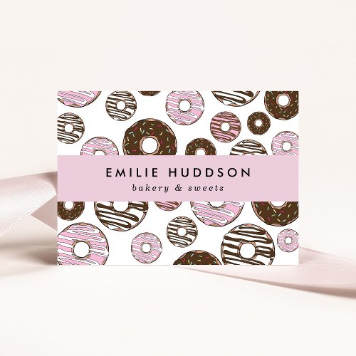 Pattern Of Pink Donuts Cake Shop Pastry Shop Business Card