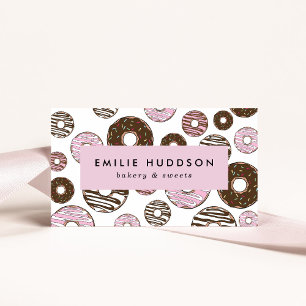 Pattern Of Pink Donuts, Cake Shop, Pastry Shop Business Card
