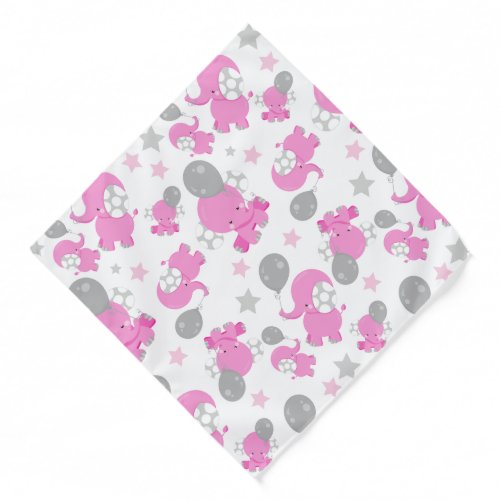 Pattern Of Pink Elephants Cute Elephants Stars Bandana