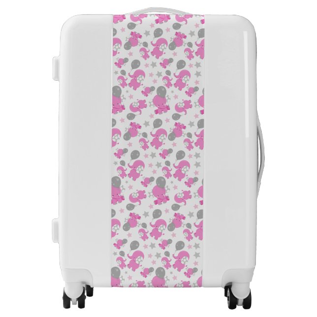Pattern Of Pink Elephants, Cute Elephants, Stars Luggage (Front)