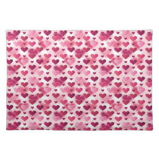 Pattern Of Pink Hearts - Valentine's Day Theme Cloth Placemat