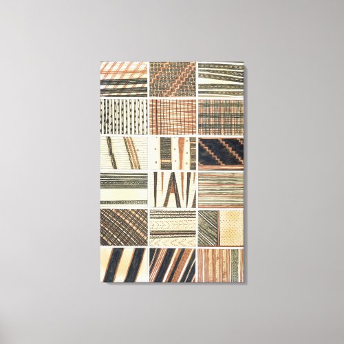 Pattern of Polynesian tapa from Cooks Canvas Print