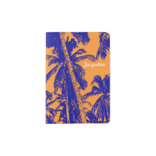 Pattern of Posterised Palm Trees Design Passport Holder