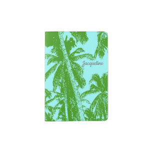 Pattern of Posterised Palm Trees Design Passport Holder