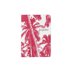 Pattern of Posterised Palm Trees Design Passport Holder
