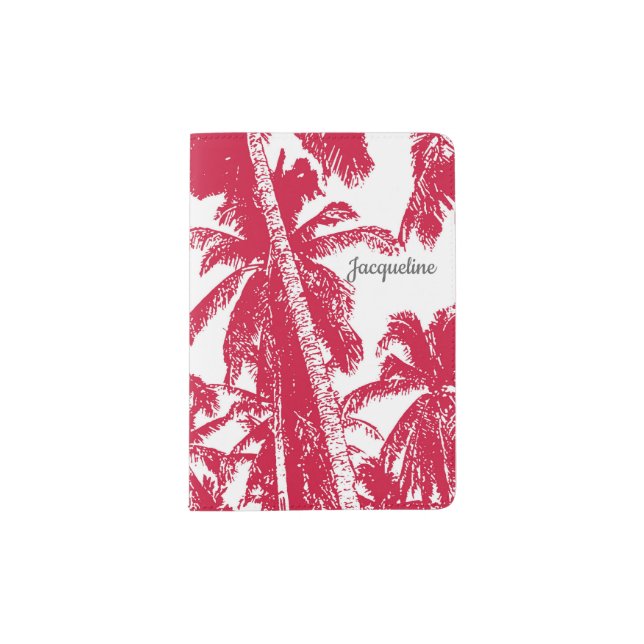 Pattern of Posterised Palm Trees Design Passport Holder (Front)