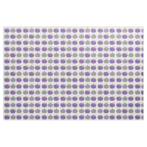 Pattern of Purple, Gray Pumpkins Halloween Fabric