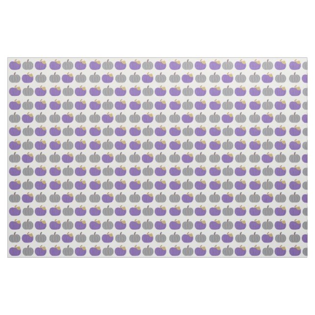 Pattern of Purple, Gray Pumpkins Halloween Fabric (Fat Quarter)