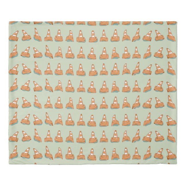 Pattern of road cones duvet cover (Front)
